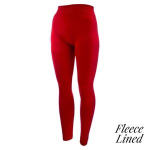 Red Fleece Lined Leggings